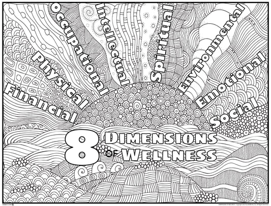 8 Dimensions of Wellness Personalized Giant Coloring Poster 46" x 60"