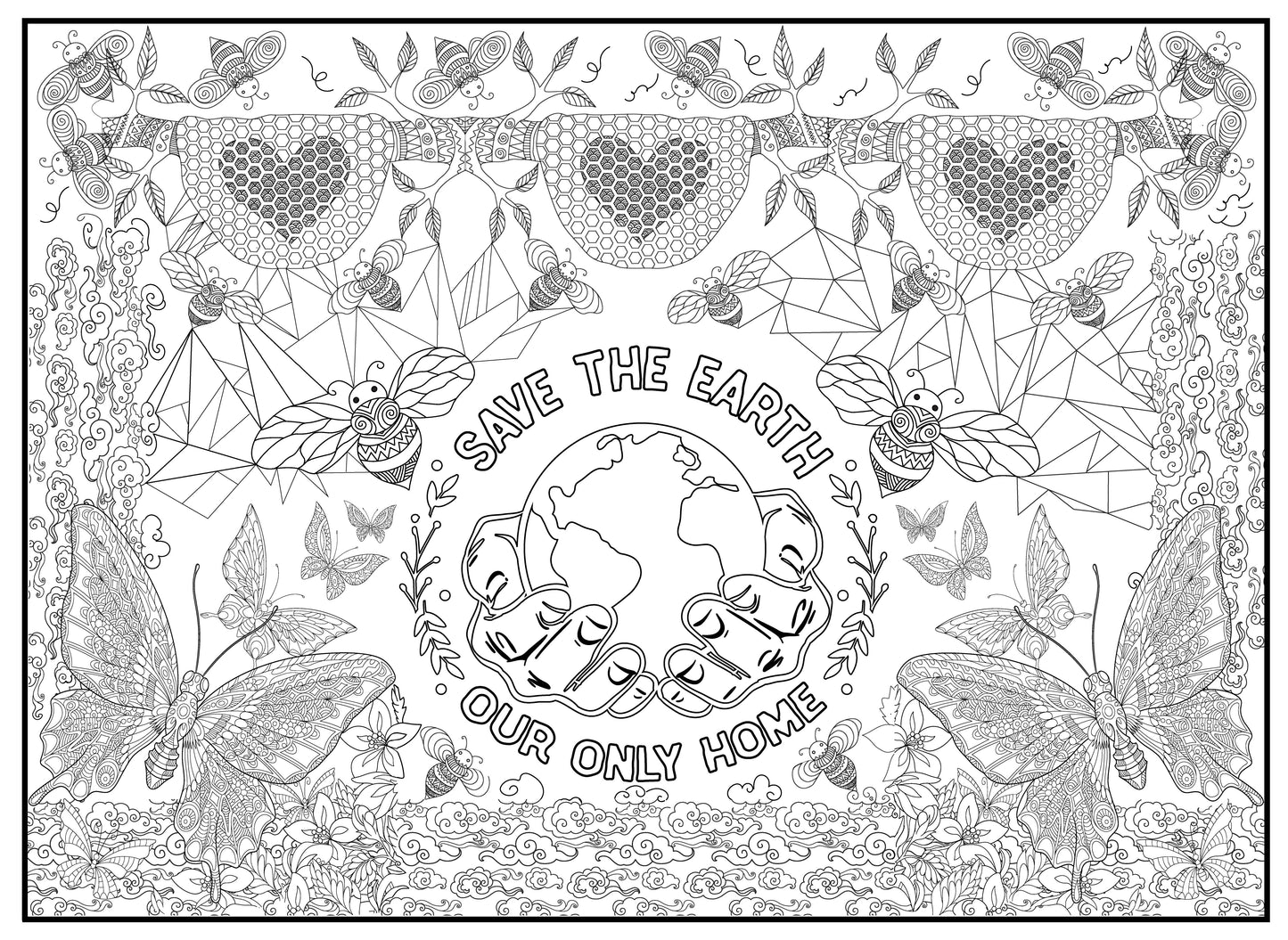 Save the Earth Personalized Giant Coloring Poster 46" x 60"