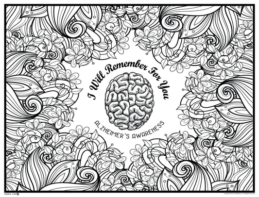 Alzheimer's Awareness Giant Coloring Poster