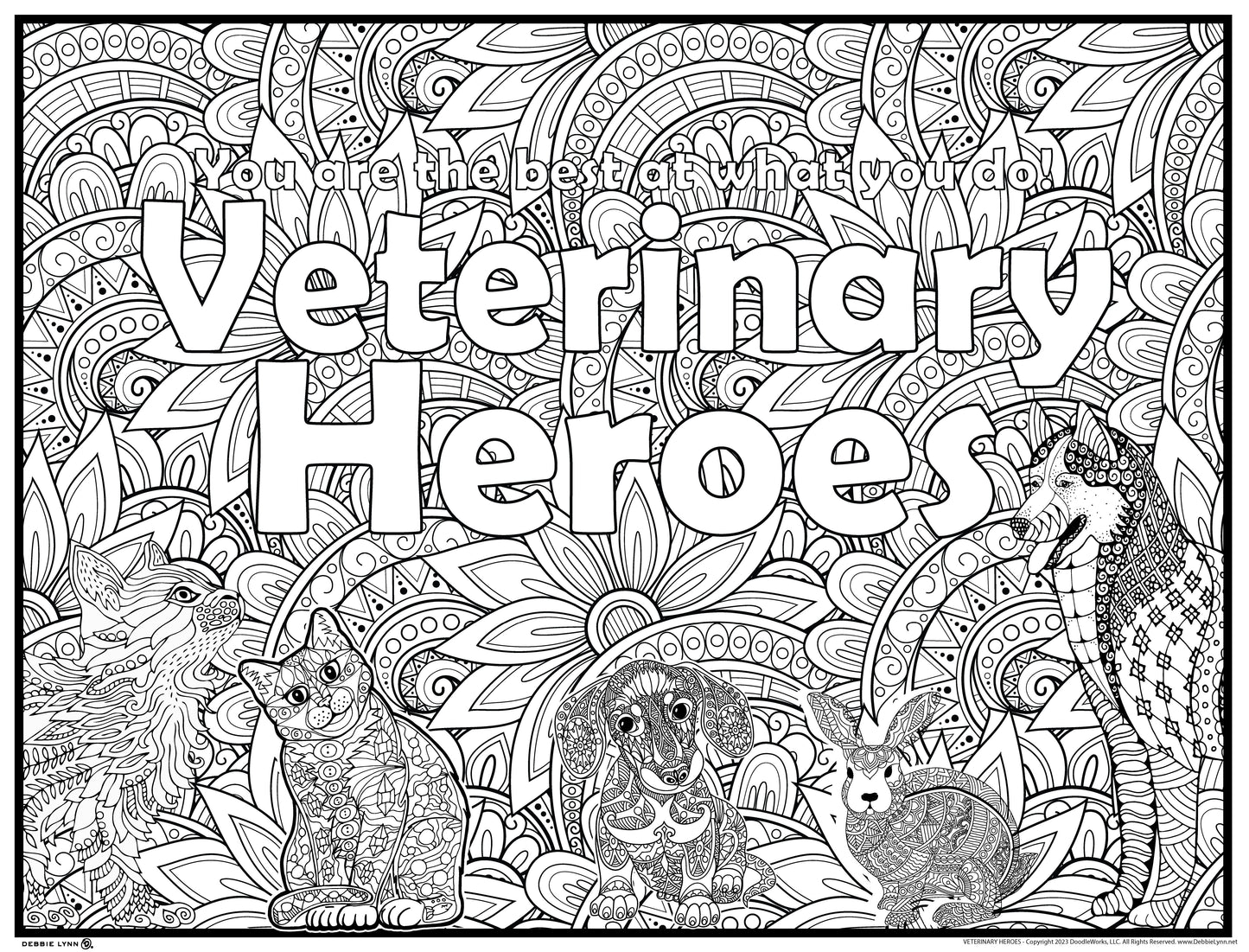 Veterinary Heroes Personalized Giant Coloring Poster 46" x 60"