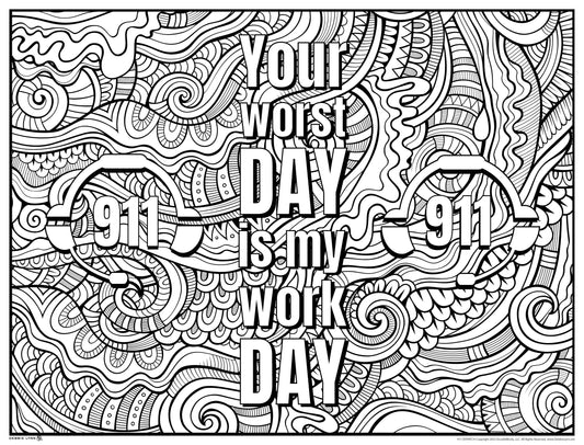 911 Dispatch Giant Coloring Poster 46" x 60"