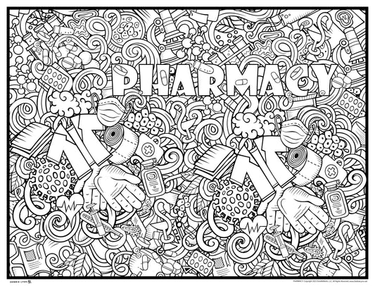 Pharmacy Tech Personalized Giant Coloring Poster 46"x60"