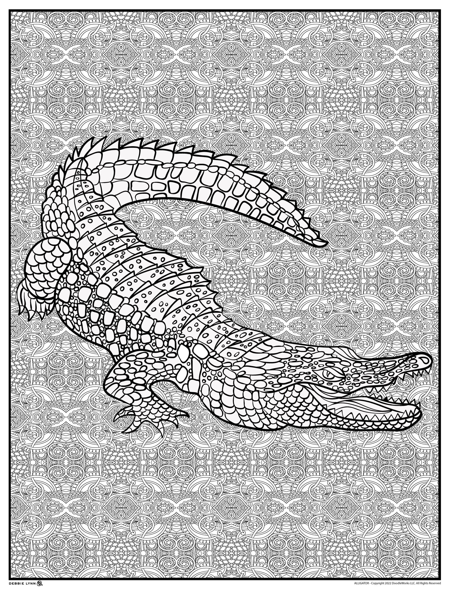 Alligator Personalized Giant Coloring Poster 46"x60"