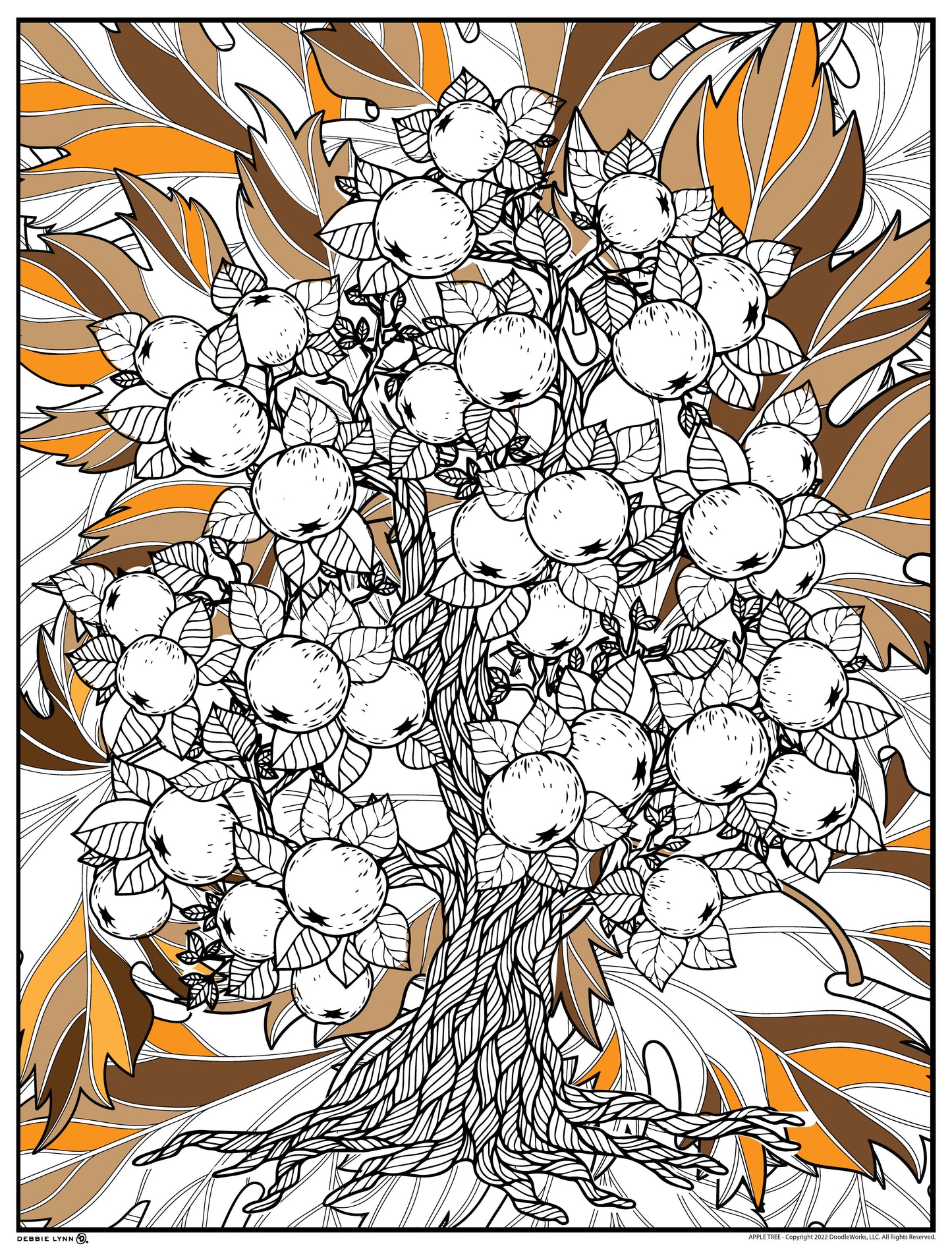 Apple Tree Personalized Giant Coloring Poster 46"x60"