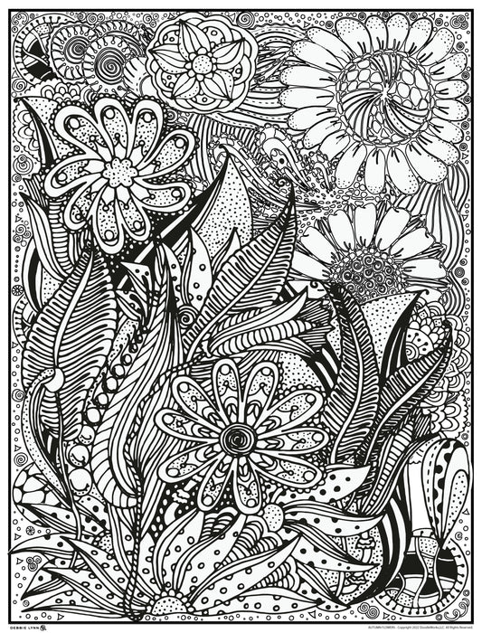 Autumn Flowers Personalized Giant Coloring Poster 46"x60"