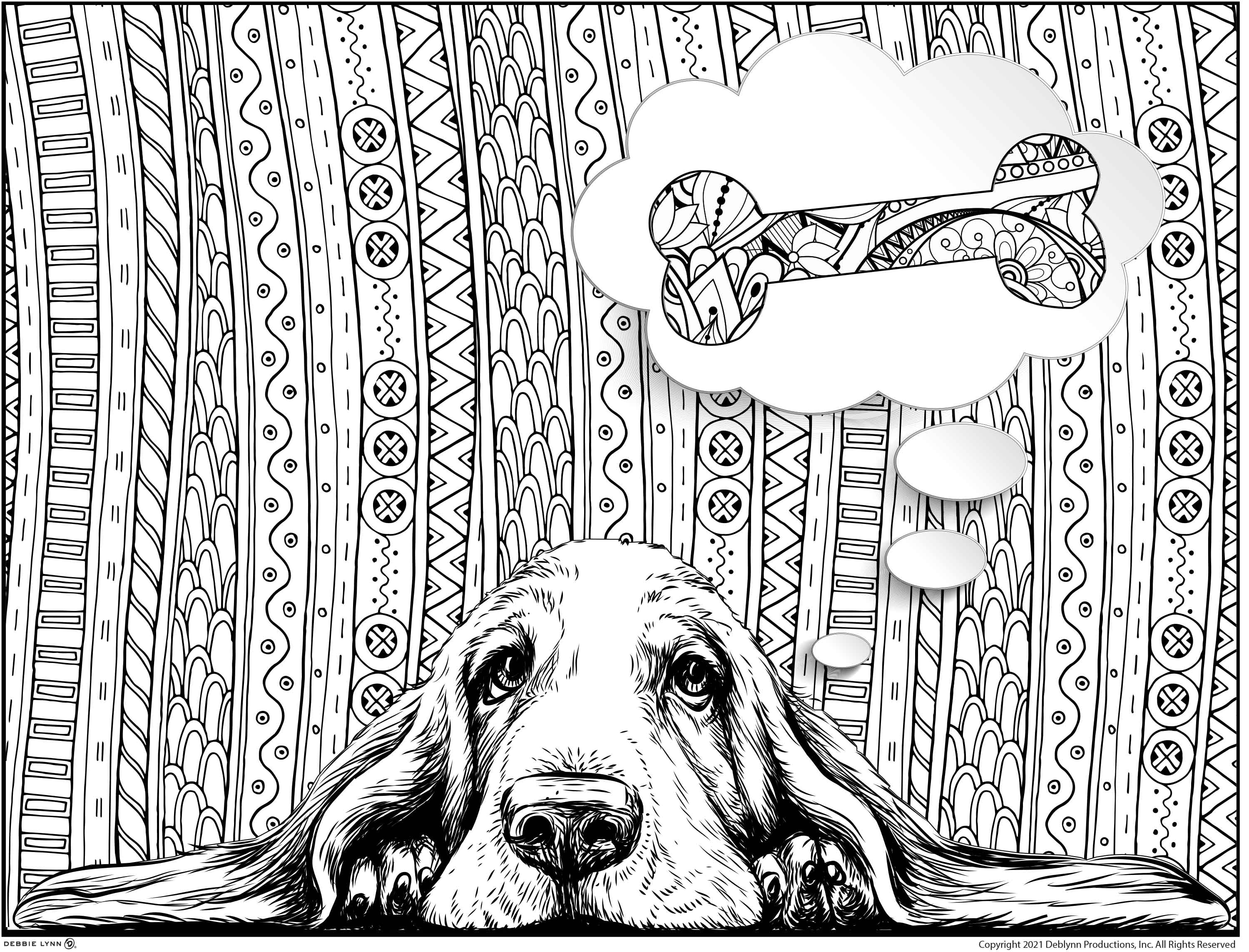 dog basset coloring pages