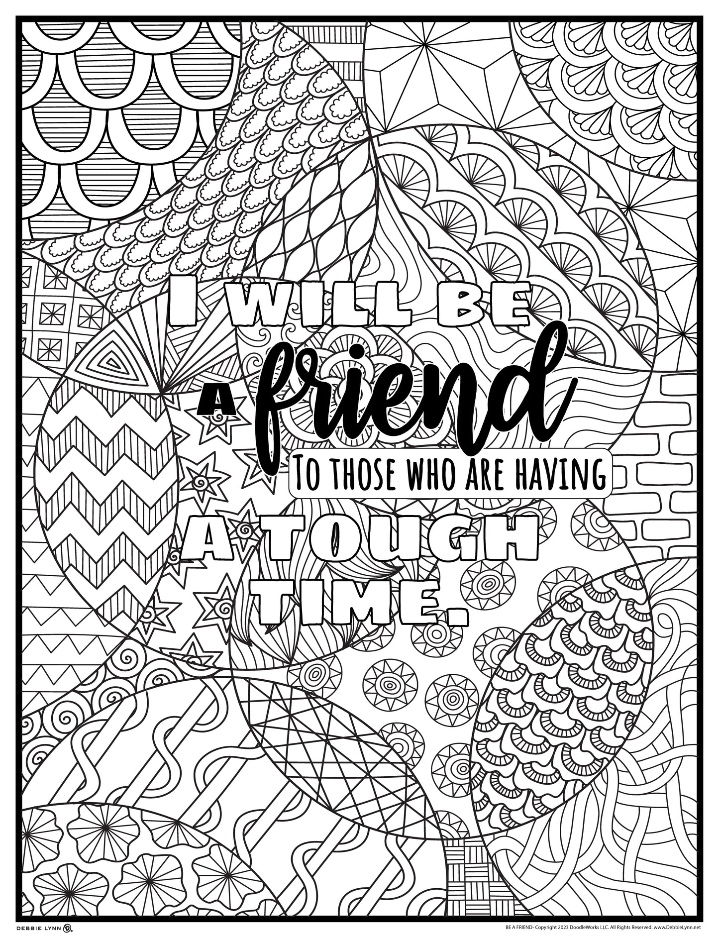 Be A Friend Personalized Giant Coloring Poster 46"x60"