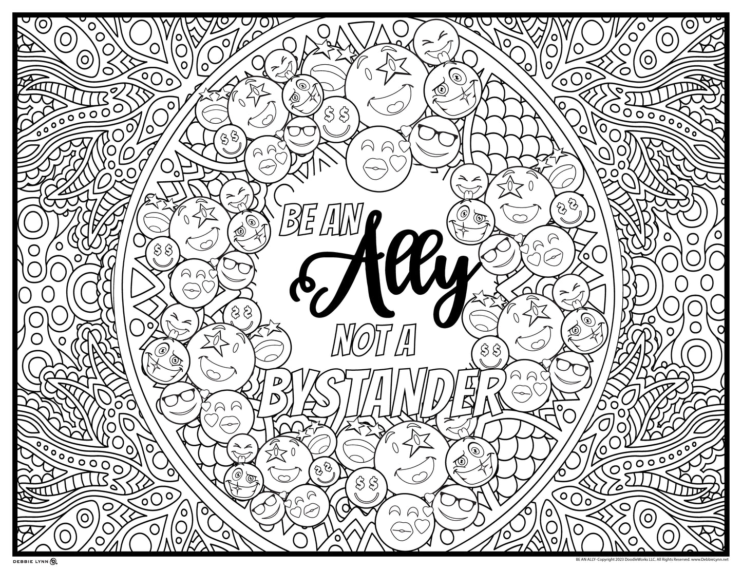 Be An Ally Anti-Bullying Personalized Giant Coloring Poster 46"x60"