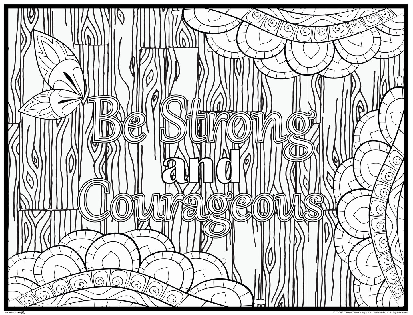 Be Strong & Courageous Personalized Giant Coloring Poster 46"x60"