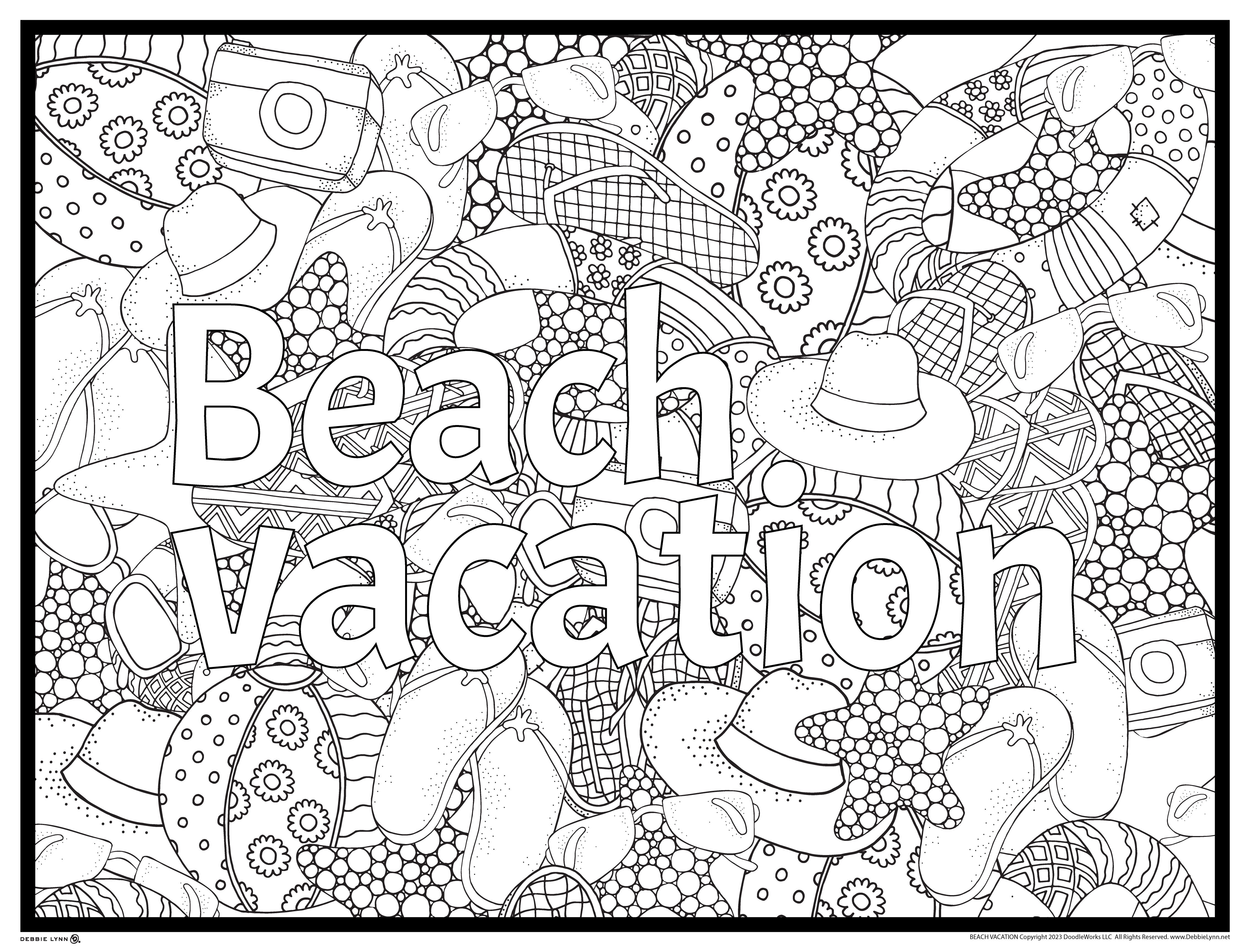 vacation coloring sheets
