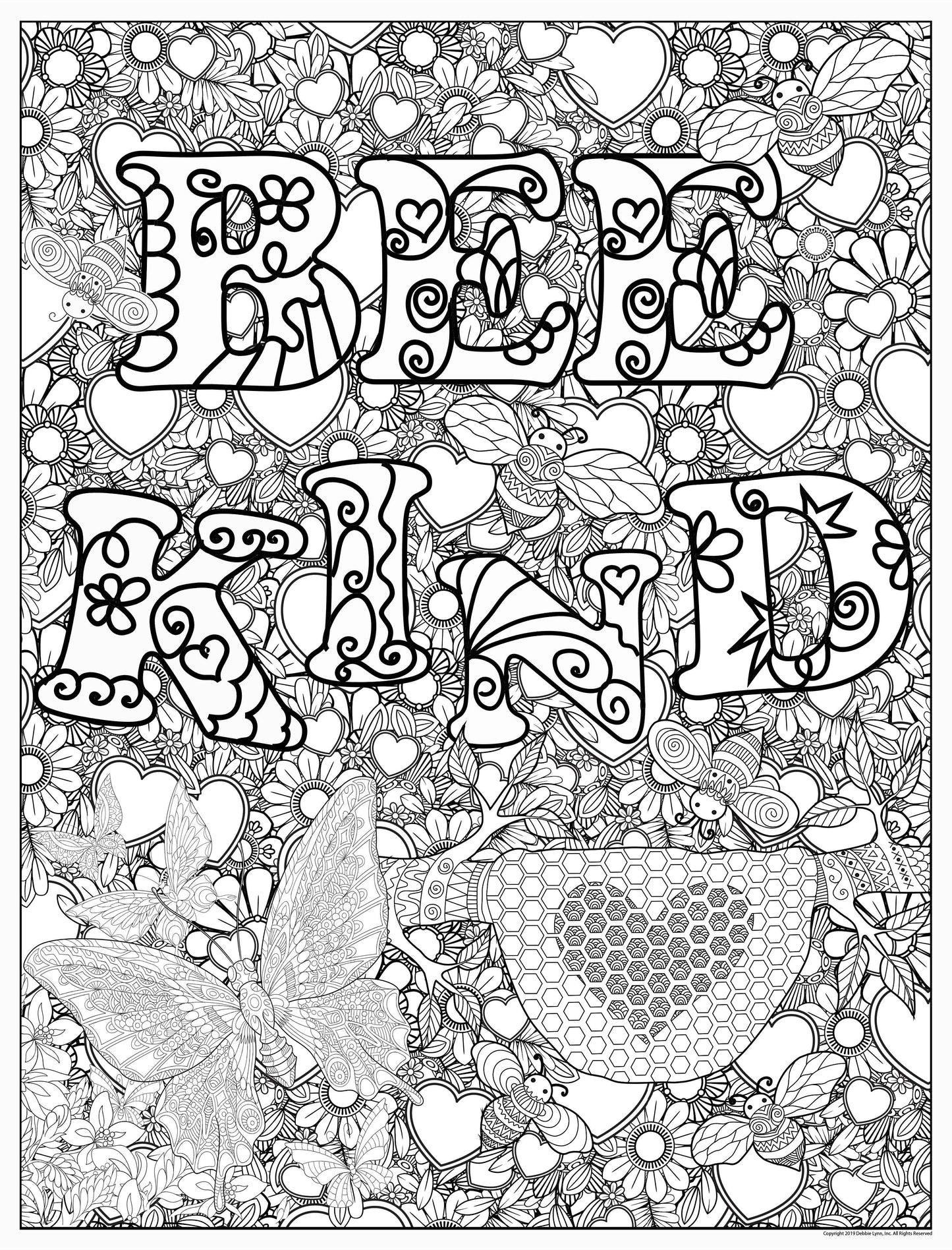 Bee Kind Personalized Giant Coloring Poster 46" x 60"