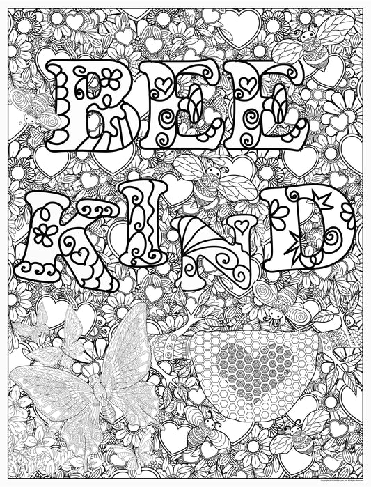 Bee Kind Personalized Giant Coloring Poster 46" x 60"