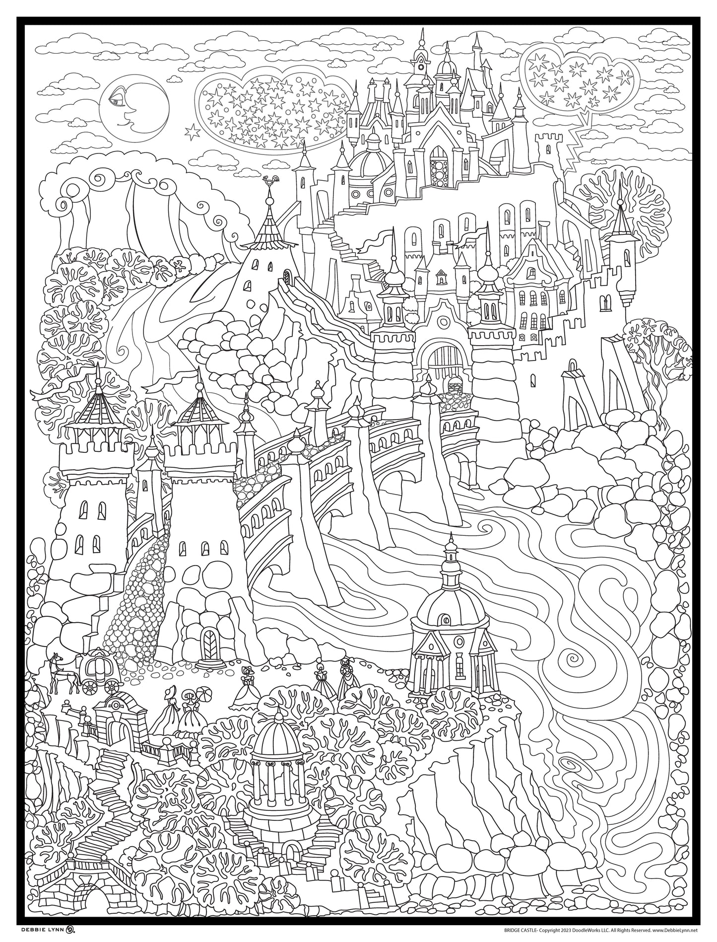 Bridge Castle Personalized Giant Coloring Poster 46"x60"