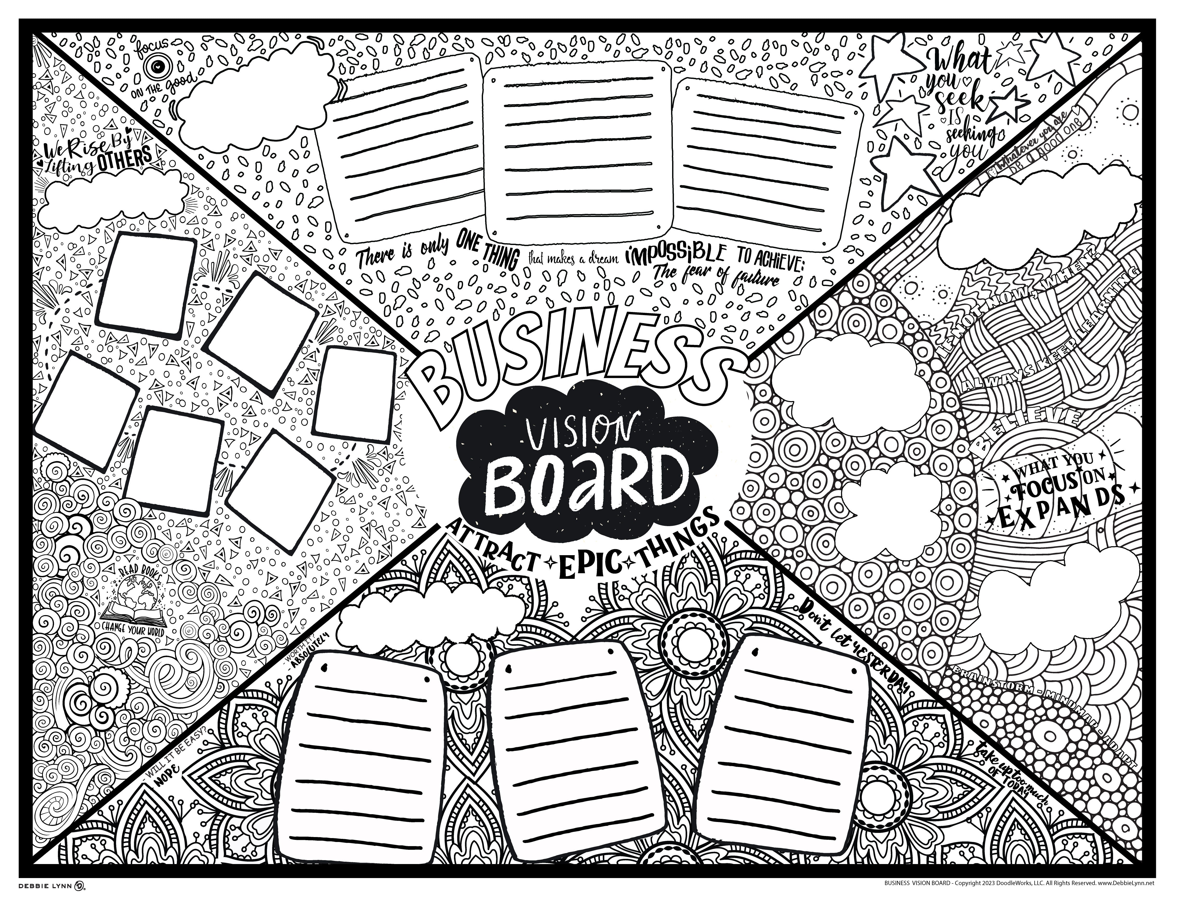 Vision Board Dream Big Giant Coloring Poster 46x60 – Debbie Lynn