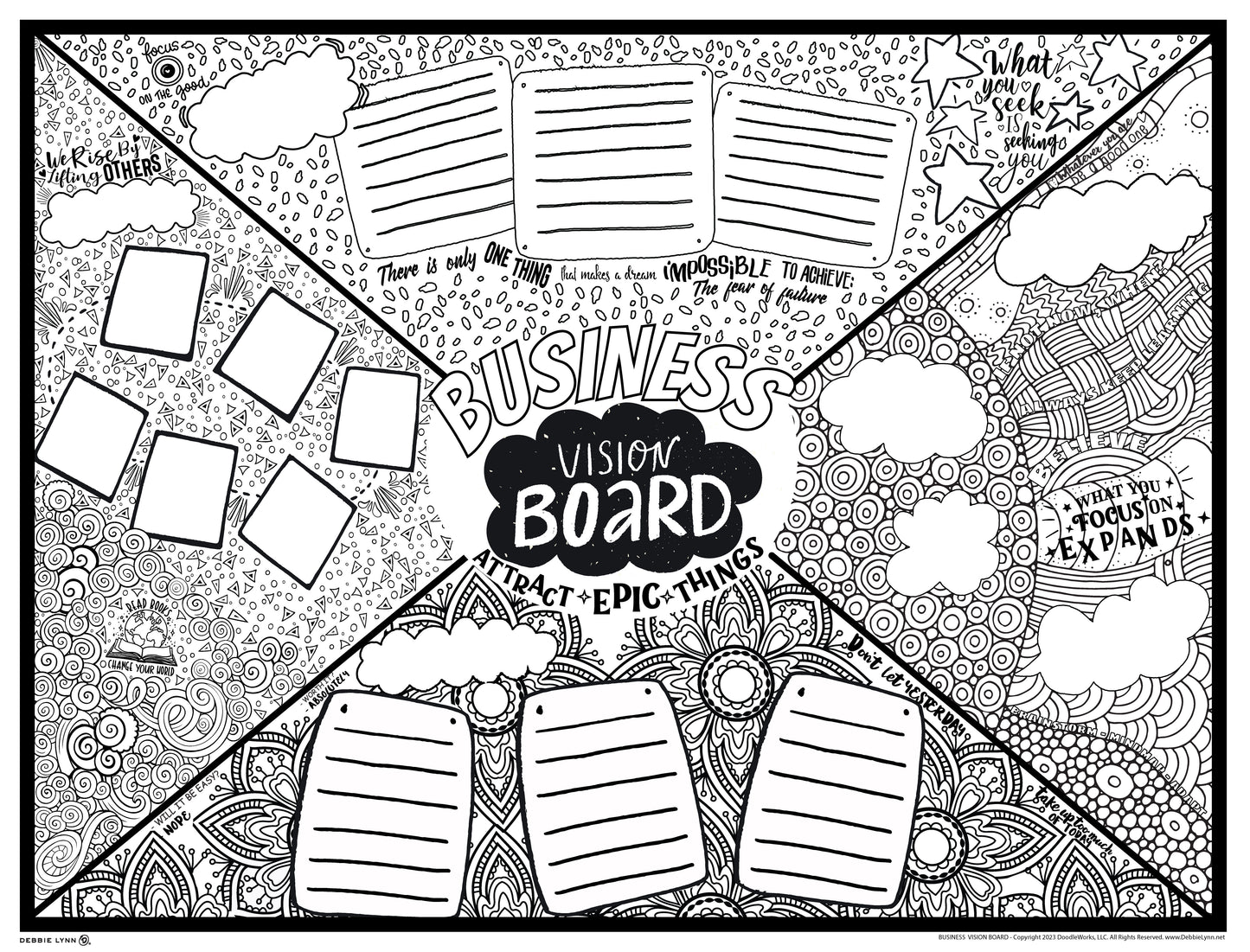 Business Vision Board Personalized Giant Coloring Poster 46"x60"