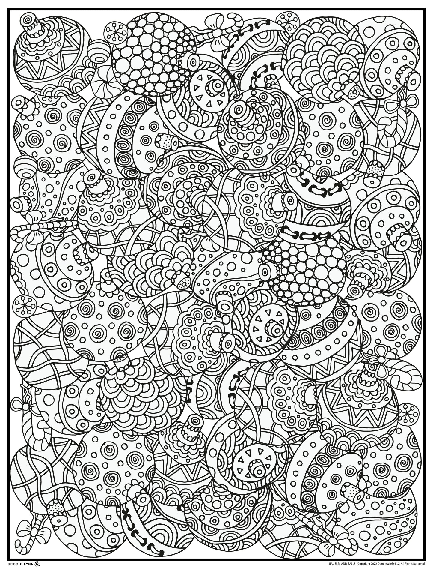 Baubles and Balls Ornament Personalized Coloring Poster 46"x60"