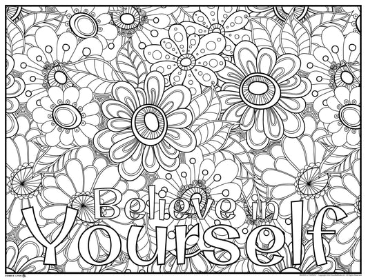 Believe in Yourself Personalized Giant Coloring Poster 46"x60"