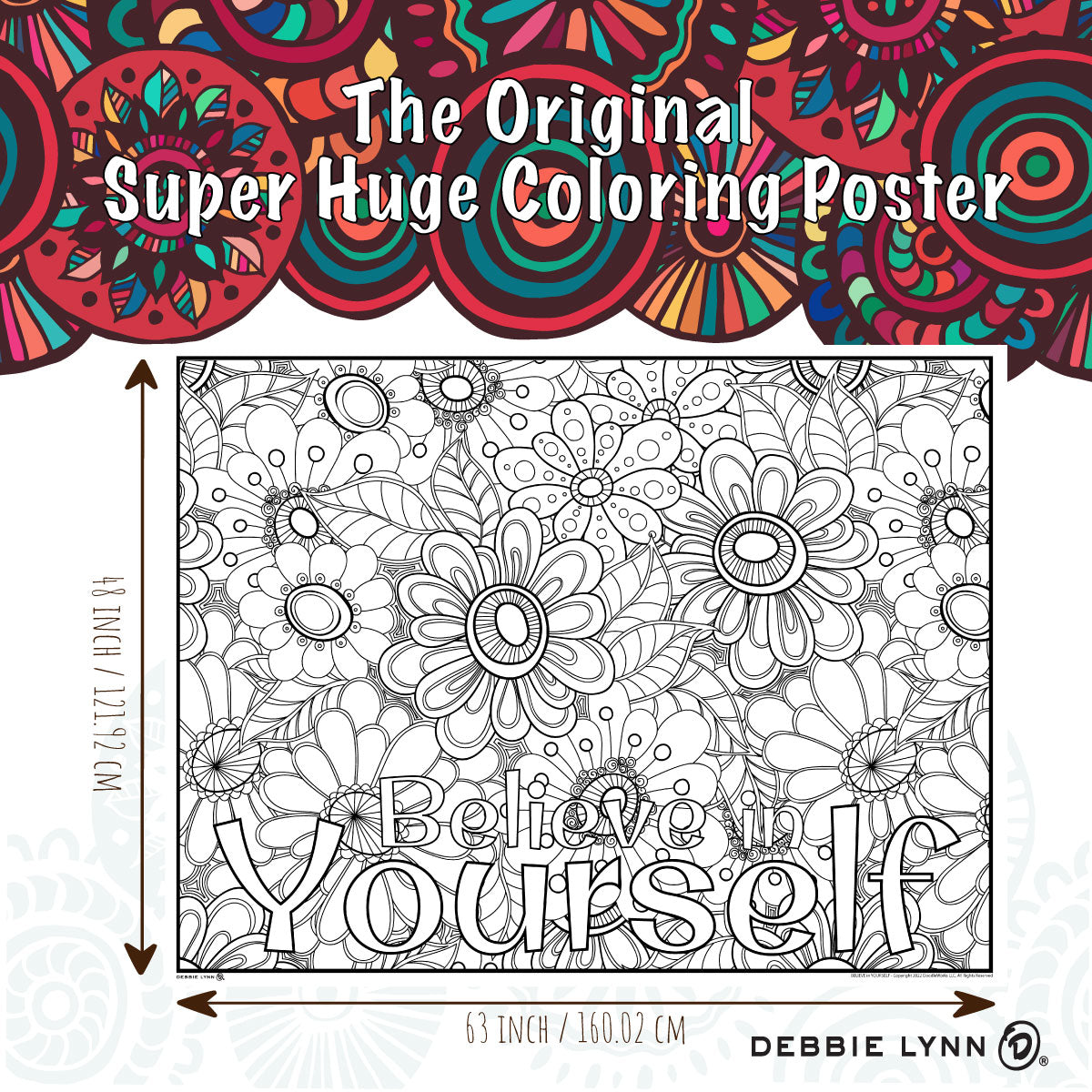 Believe in Yourself Personalized Giant Coloring Poster 46"x60"