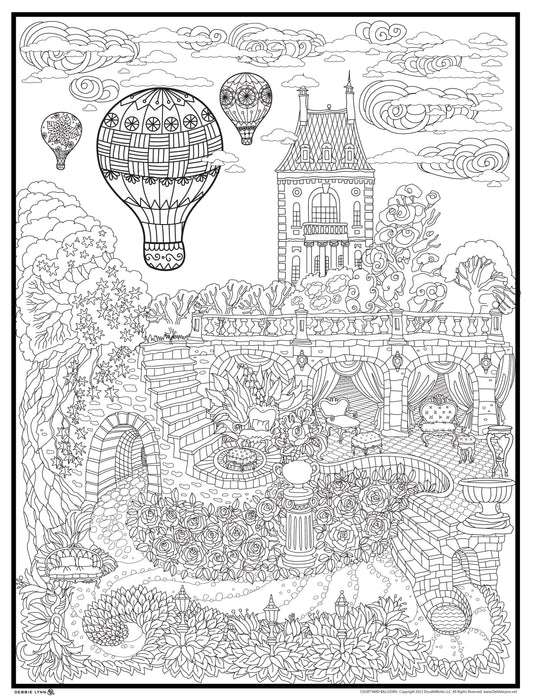 Courtyard Balloons Giant Coloring Poster
