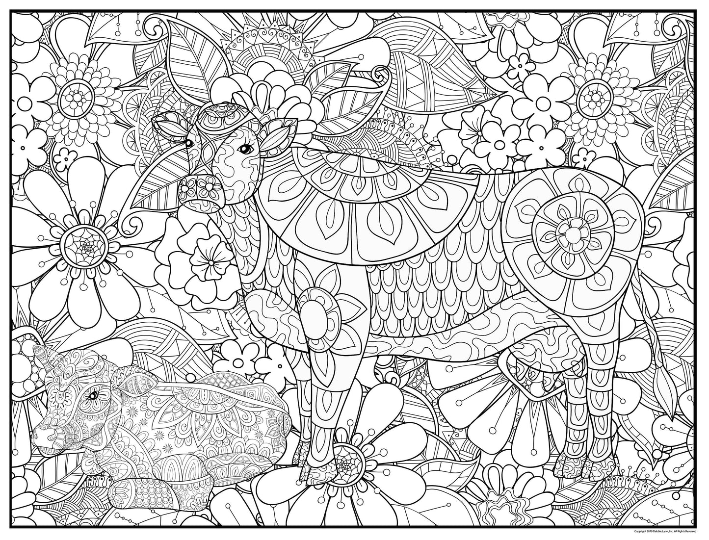Cows Personalized Giant Coloring Poster 46"x60"