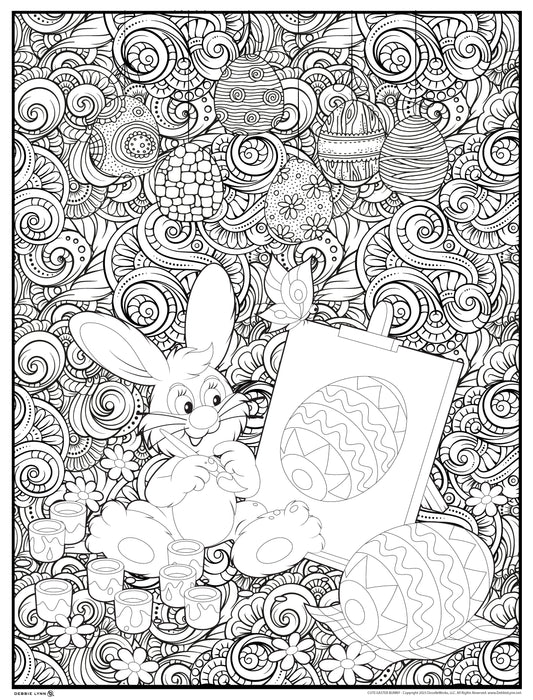Cute Easter Bunny Personalized Giant Coloring Poster 46"x60"