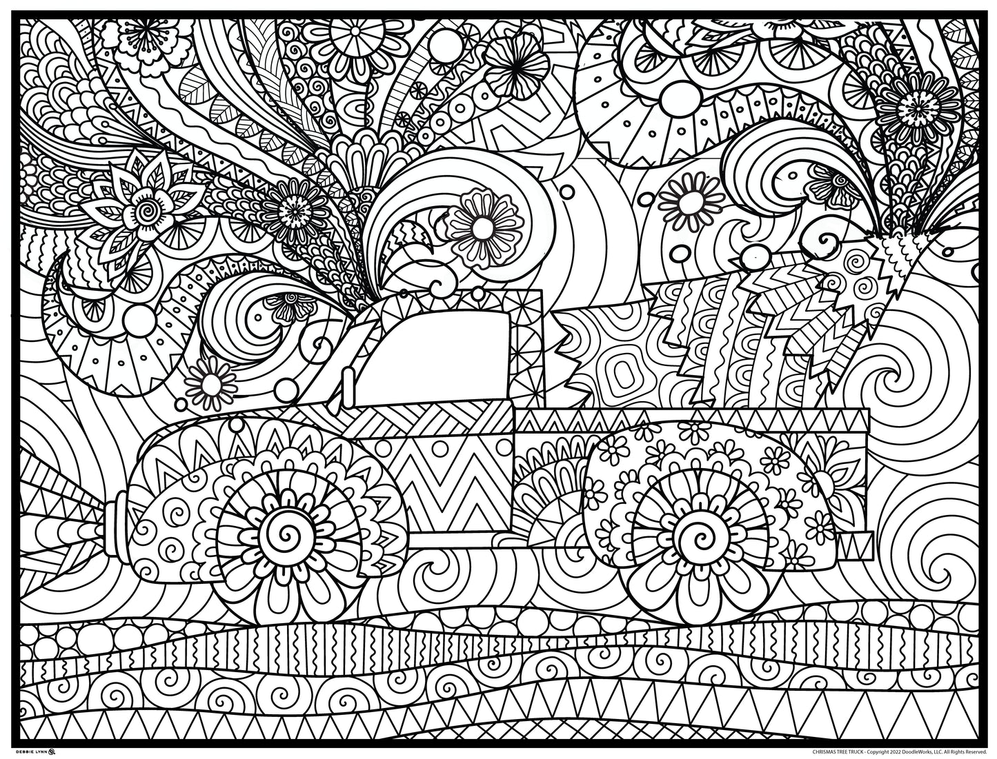 Christmas Tree Truck Personalized Giant Coloring Poster 46"x60"
