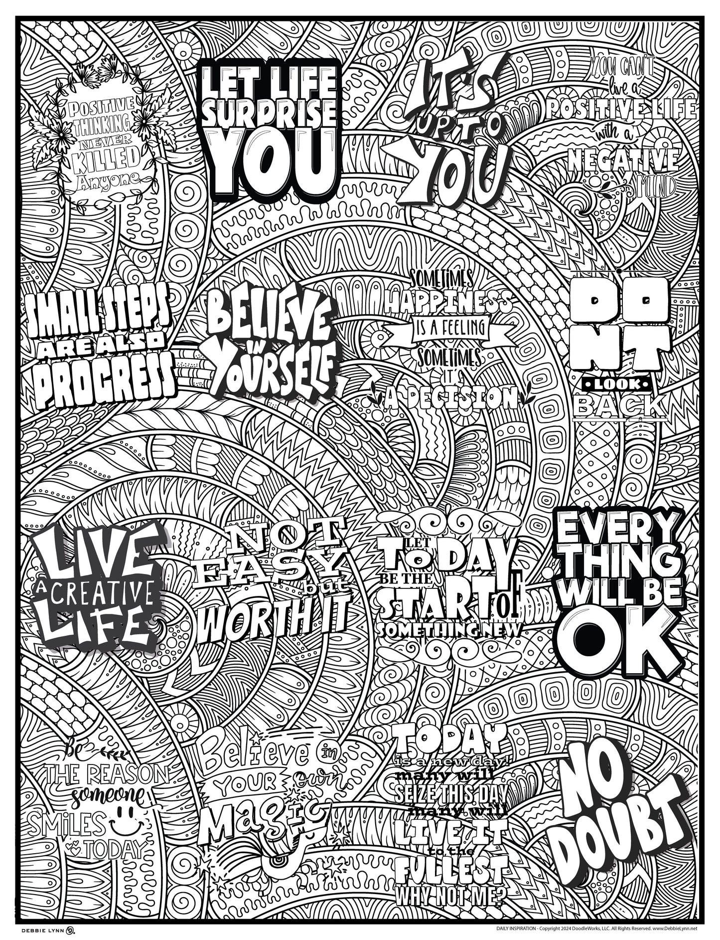 Daily Inspiration Giant Coloring Poster