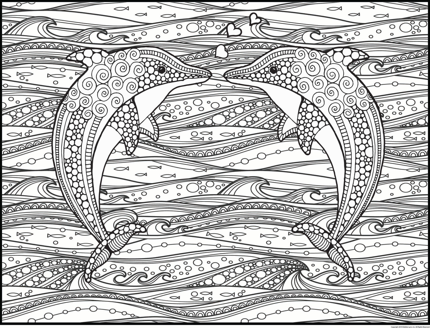 Dolphin Love Personalized Giant Coloring Poster 46"x60"