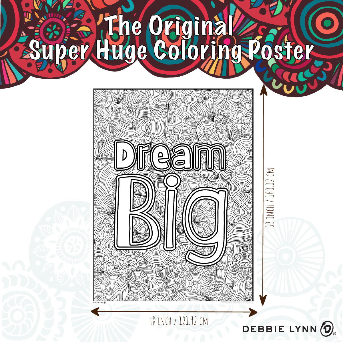 Dream Big Personalized Giant Coloring Poster 46"x60"