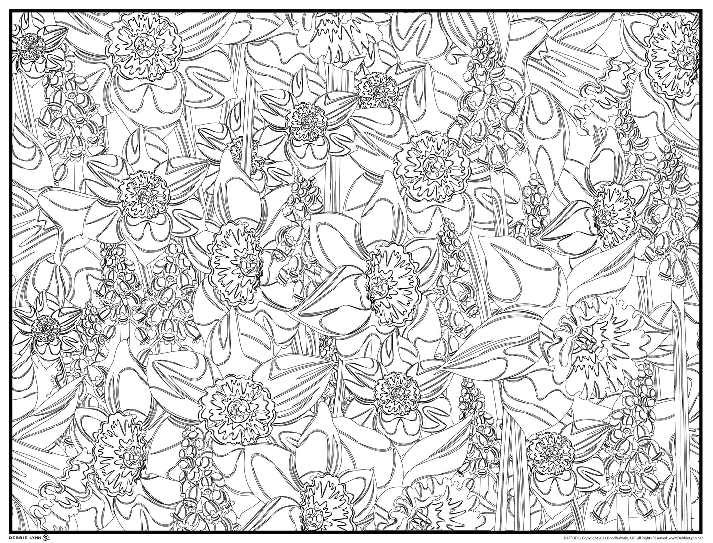 Daffodil  Personalized Giant Coloring Poster 46"x60"