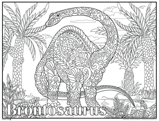 Brontosaurus Dinosaur Personalized Giant Coloring Poster 46"x60"
