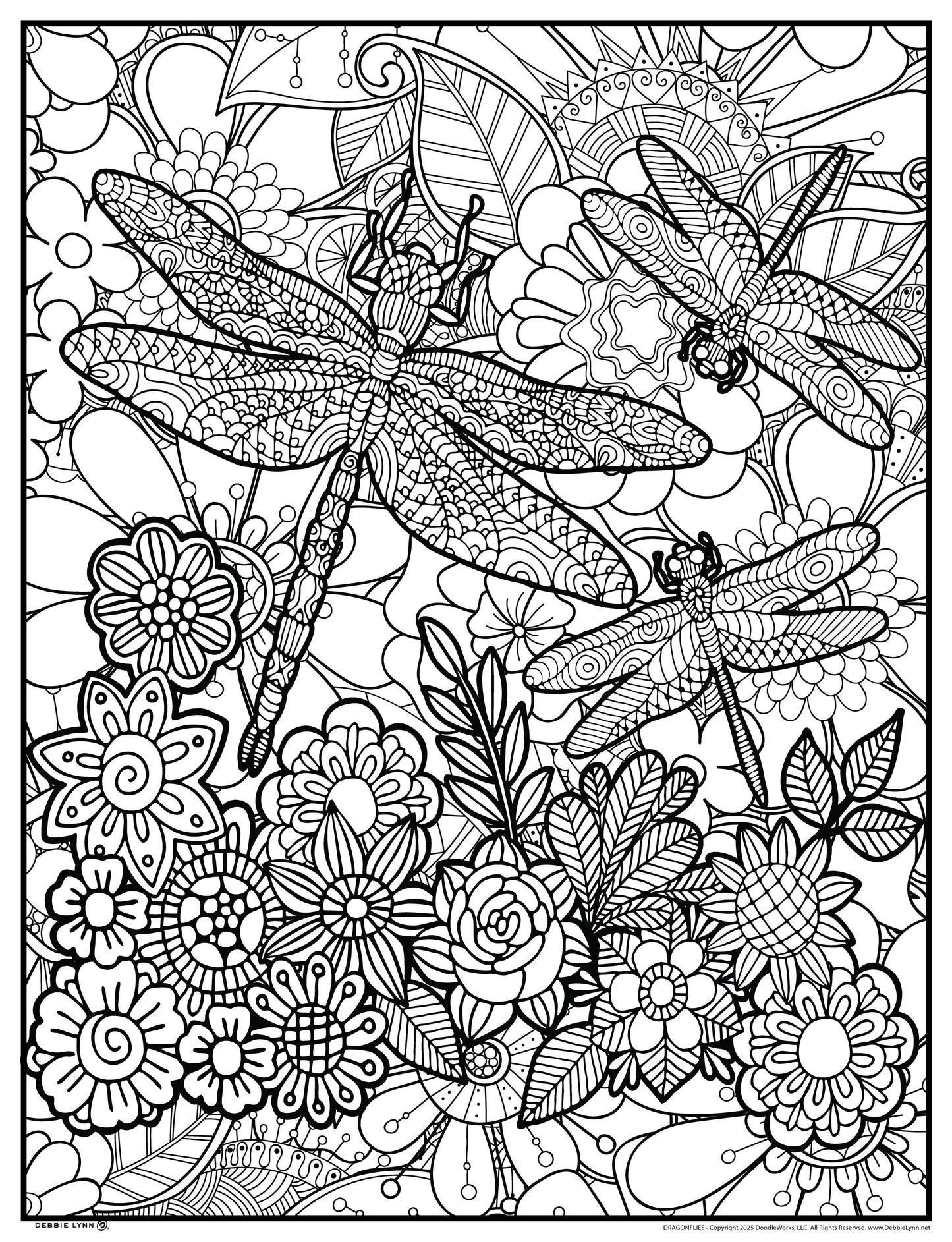 Dragonflies Personalized Giant Coloring Poster 46"x60"