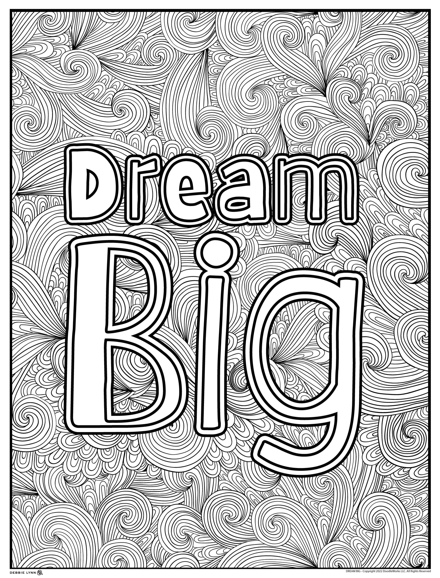 Dream Big Personalized Giant Coloring Poster 46"x60"