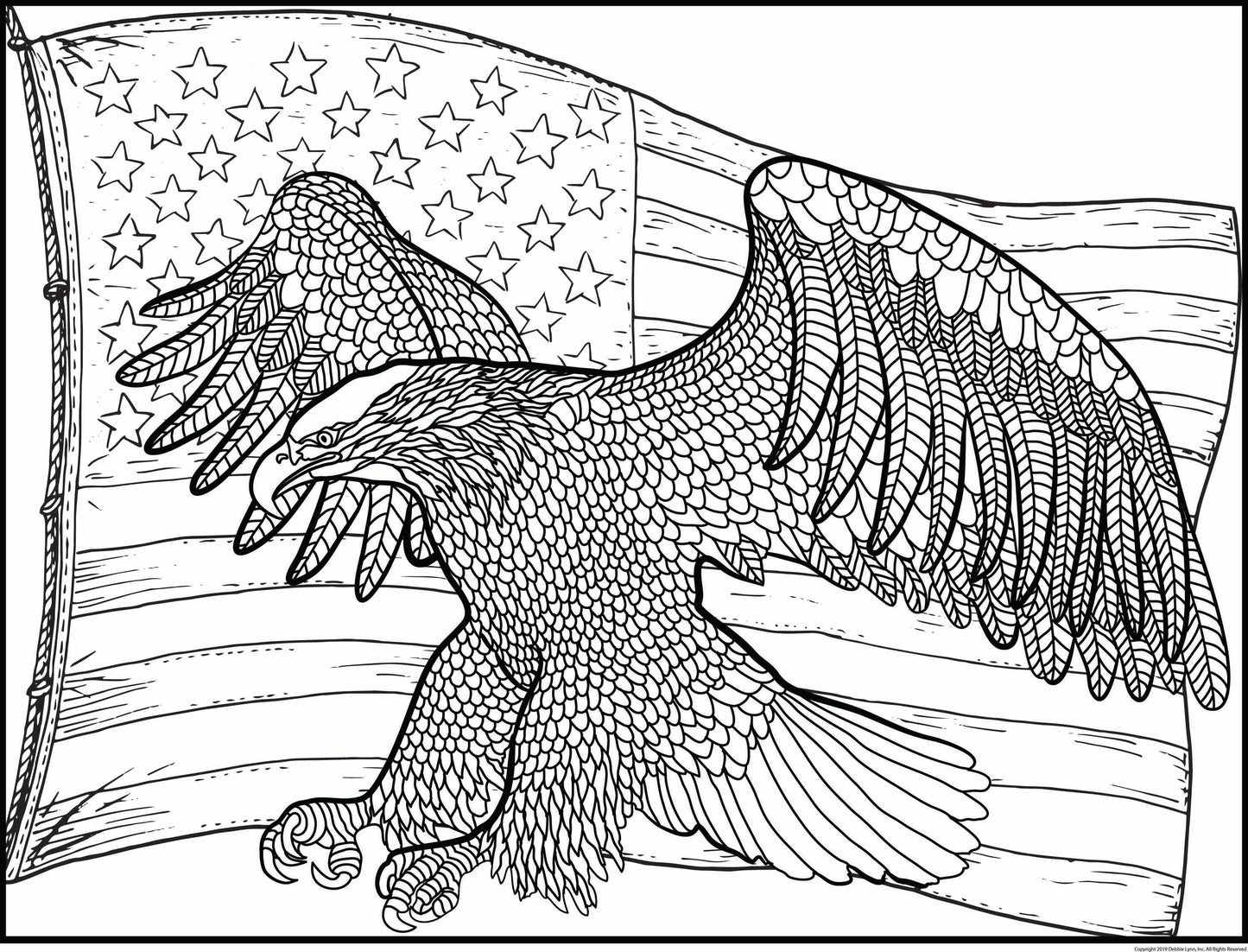 Eagle Patriotic Personalized Giant Coloring Poster 46"x60"