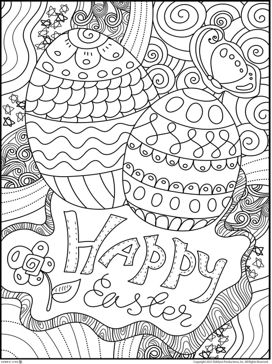 Easter Eggs Personalized Giant Coloring Poster 46"x60"