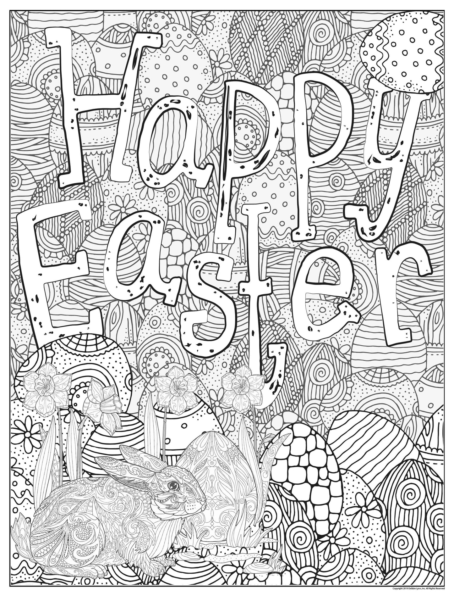 Happy Easter Personalized Giant Coloring Poster 46"x60"