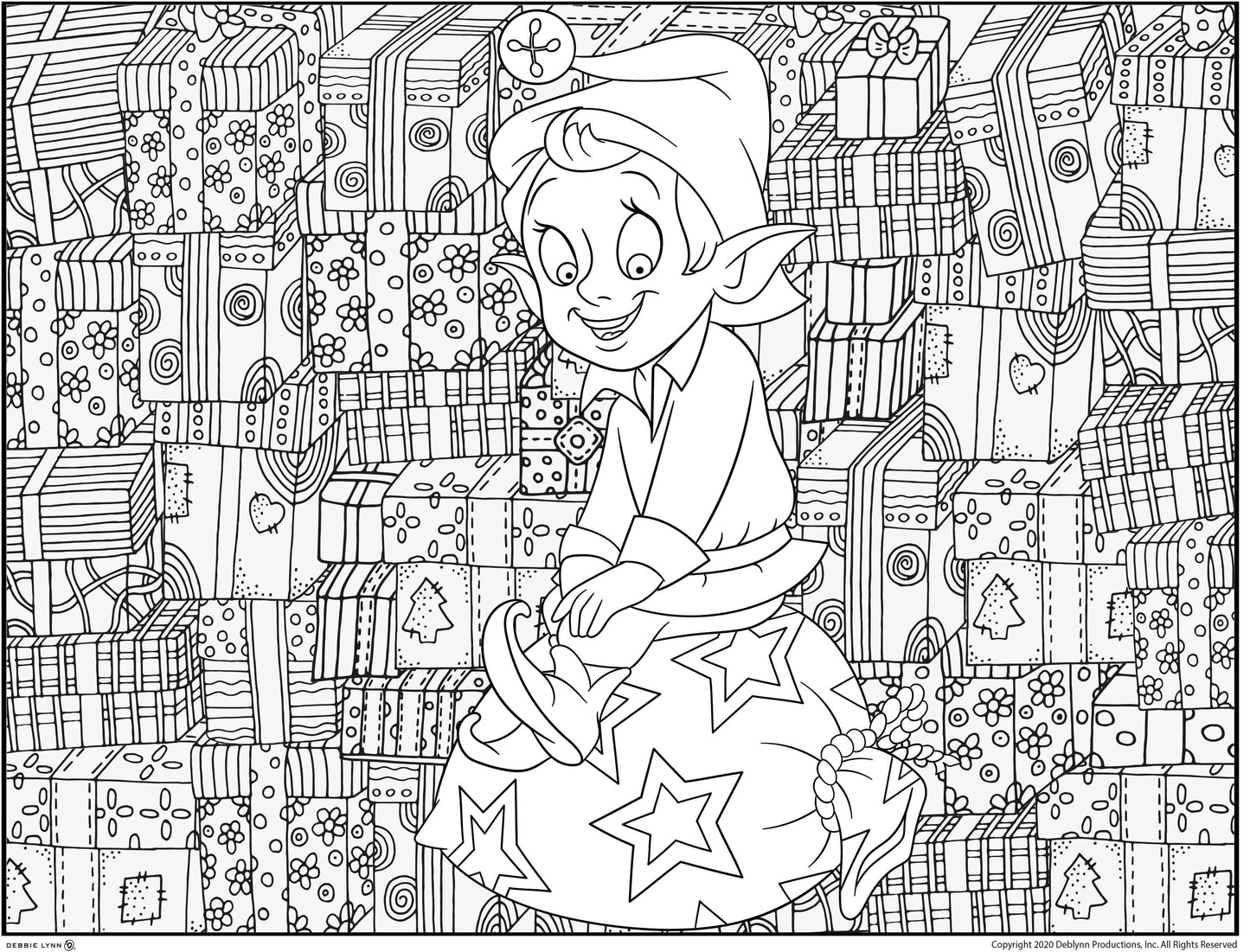 Christmas Elf Personalized Coloring Poster 46"x60"