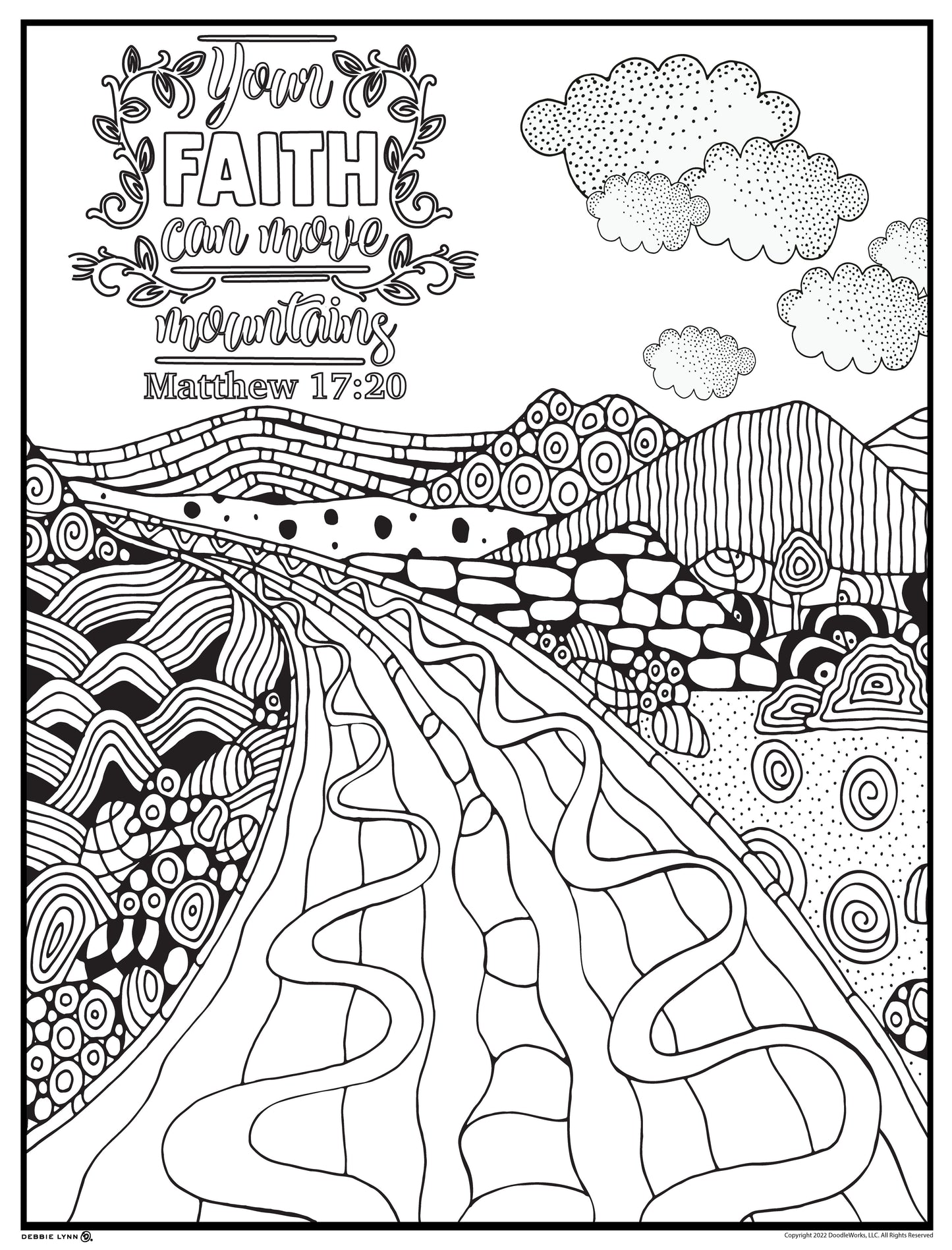 FAITH MOUNTAIN-FAITH PERSONALIZED GIANT COLORING POSTER 46"x60"