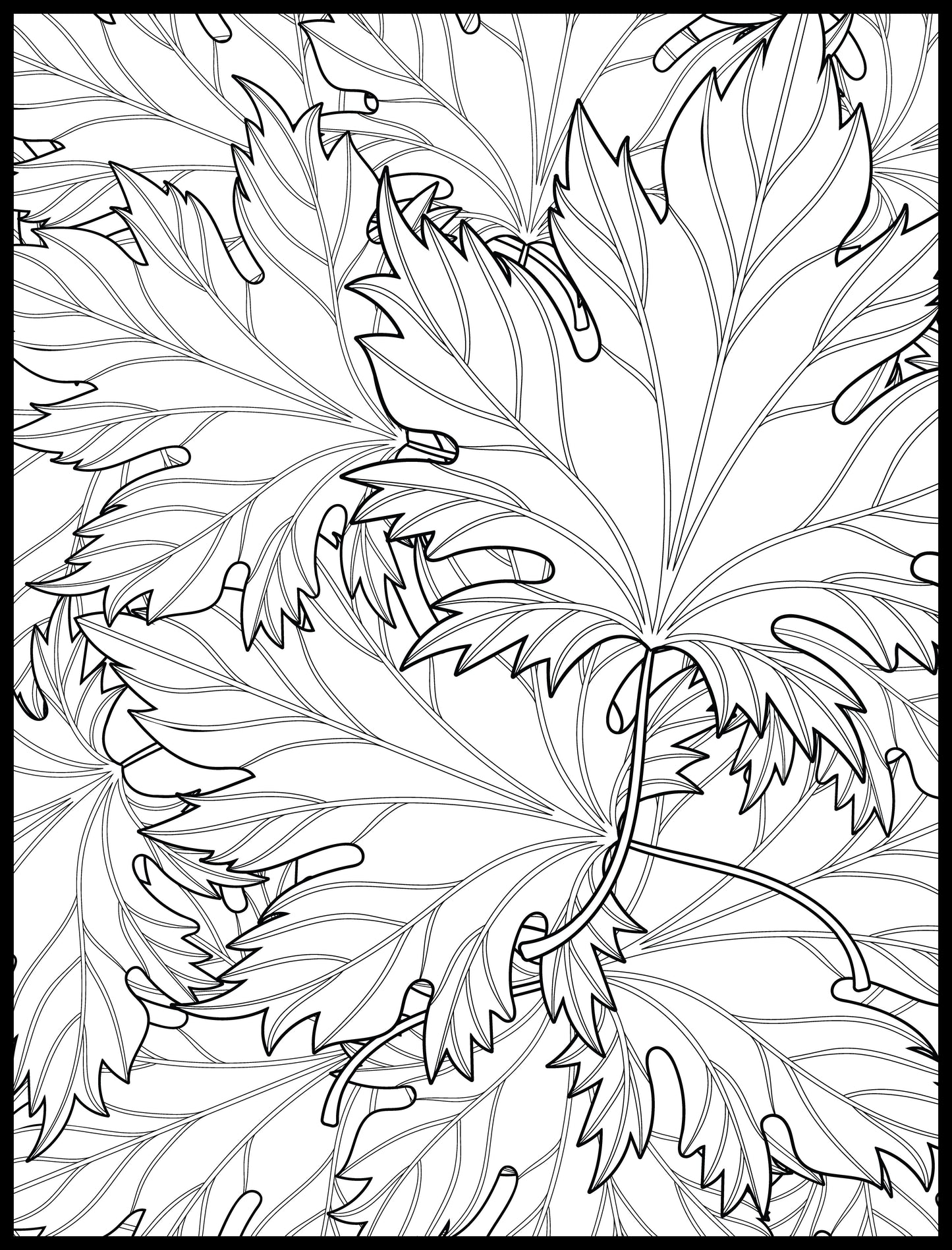 Fall Leaves Personalized Giant Coloring Poster 46"x60"