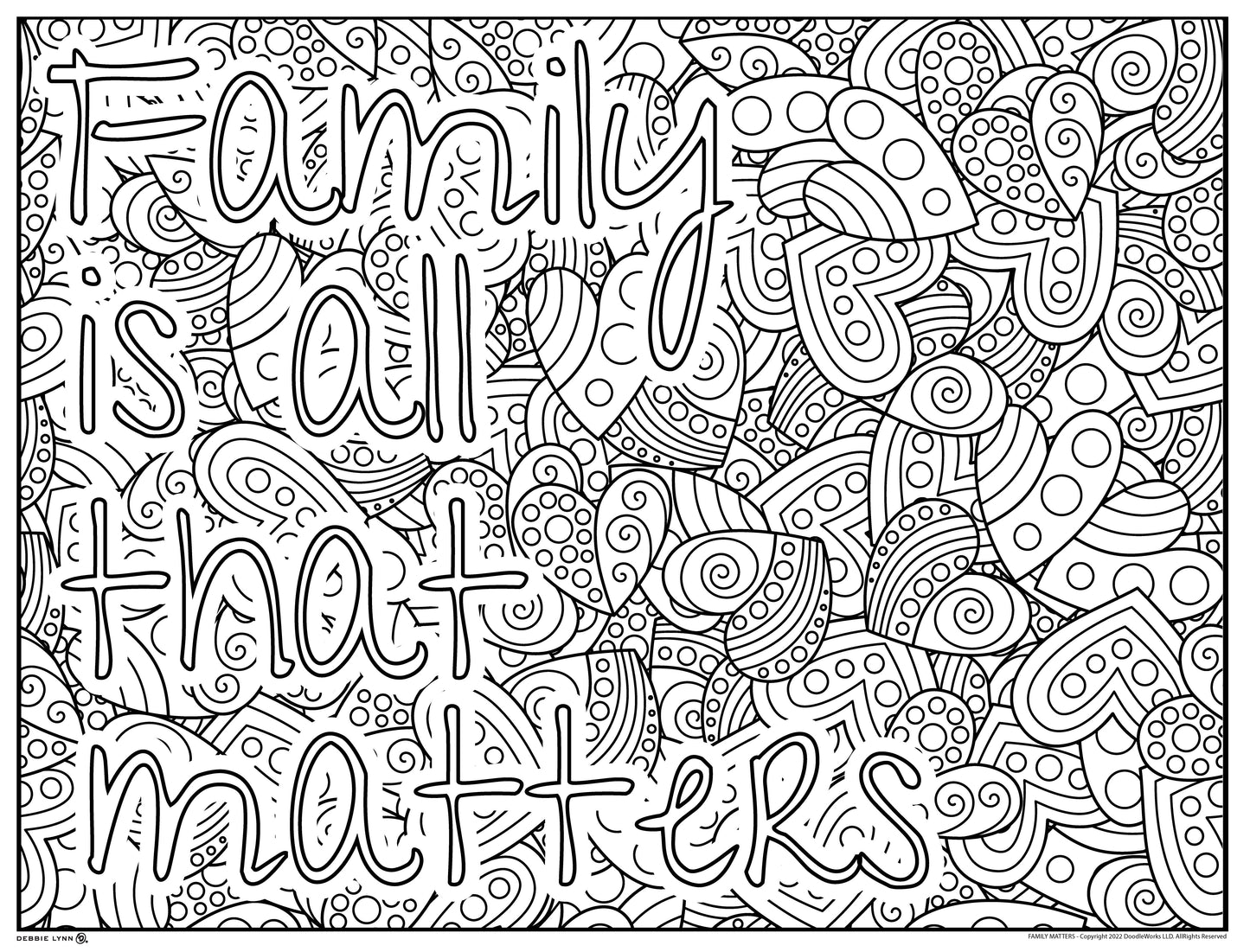 Family Matters Personalized Giant Coloring Poster 46"x60"