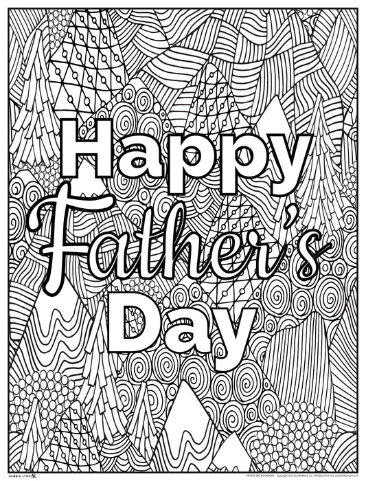 Fathers Day Mountain Personalized Giant Coloring Poster 46"x60"