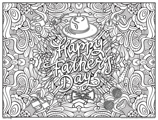 Fathers Day Swirl Personalized Giant Coloring Poster 46"x60"