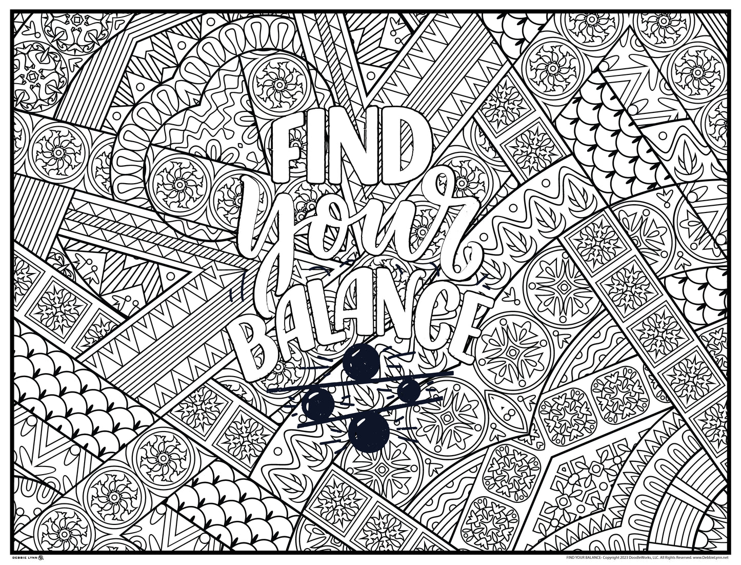 Find Your Balance Giant Coloring Poster