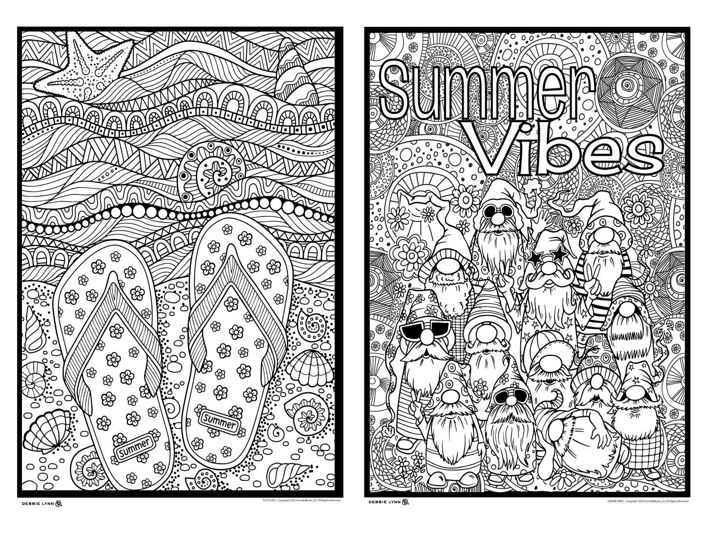 Flip Flops & Gnomes 2in1 Combo Giant Coloring Poster