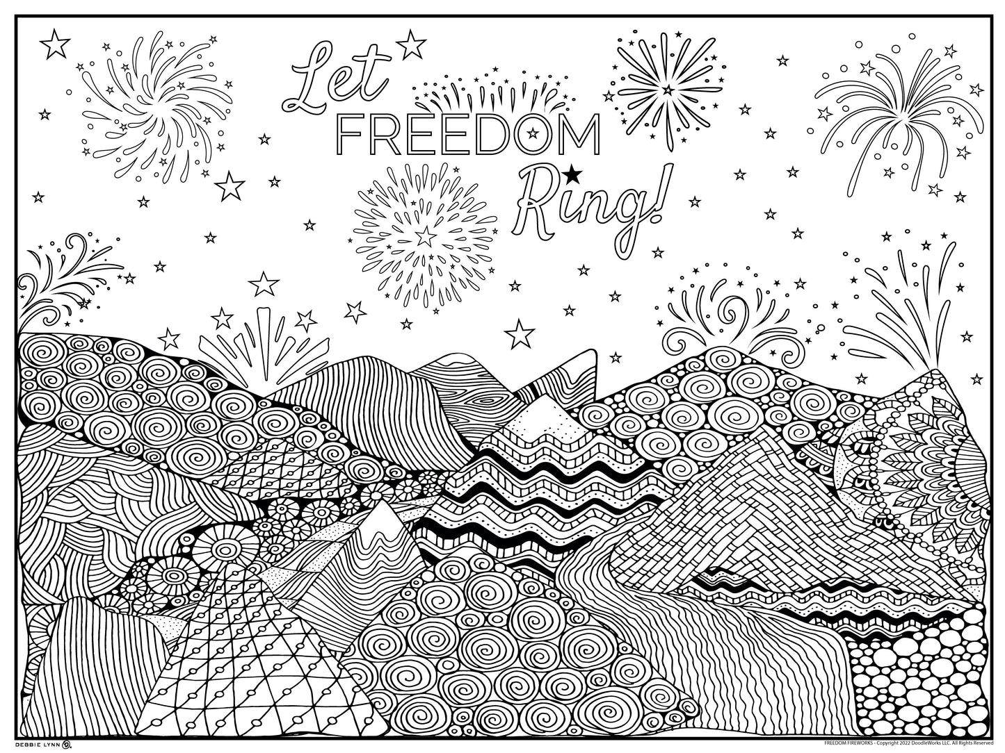 Freedom Fireworks Personalized Giant Coloring Poster 46"x60"
