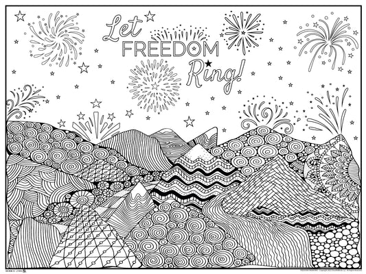 Freedom Fireworks Personalized Giant Coloring Poster 46"x60"