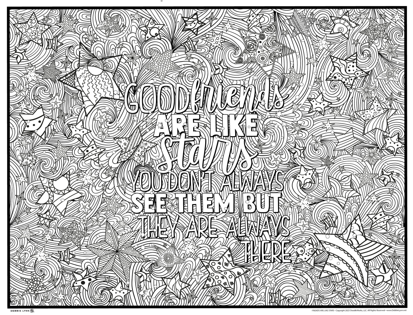 Friends Like Stars Giant Coloring Poster 46"x60"