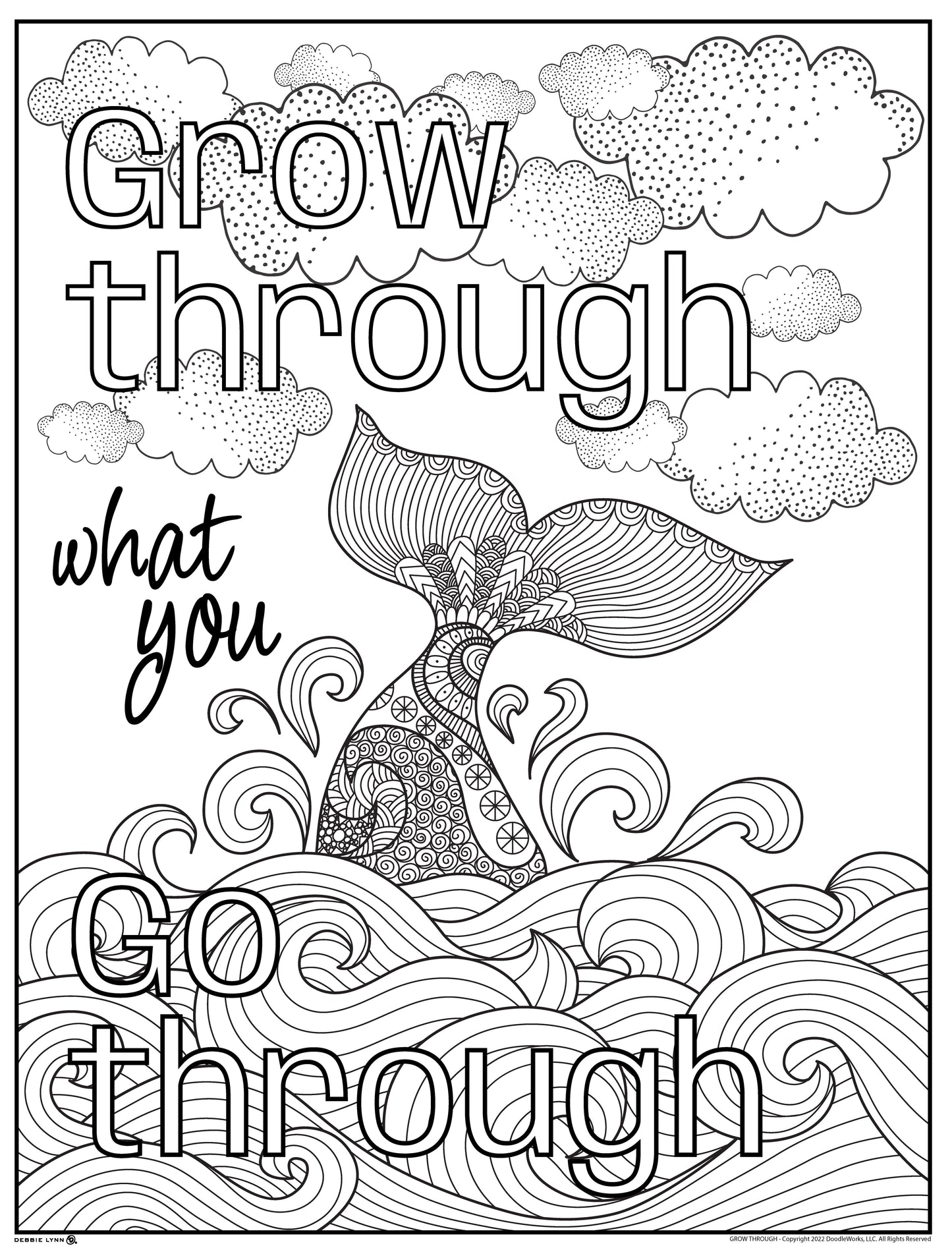 Grow Through What You Go Through Personalized Giant Coloring Poster 46"x60"