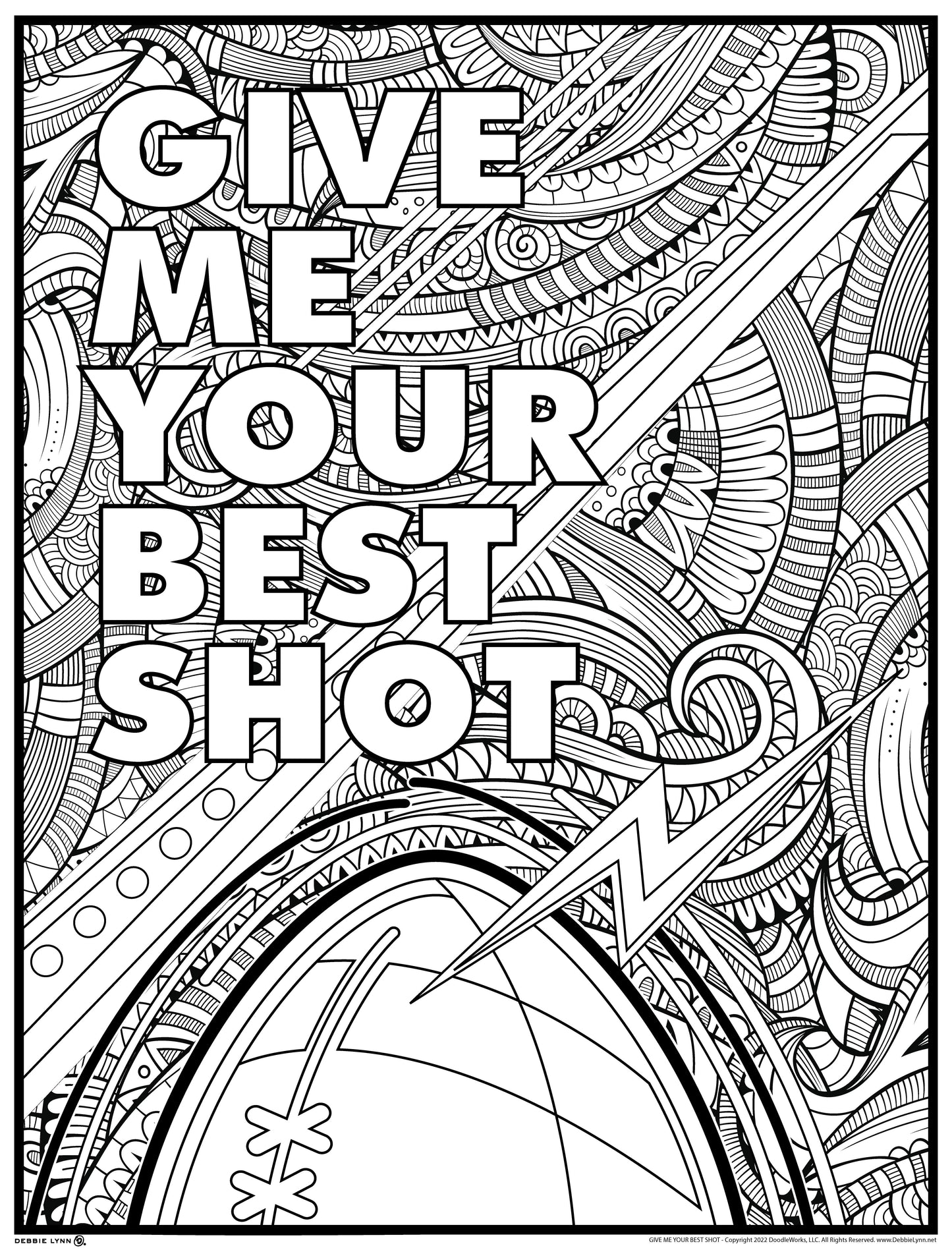 Give Me Your Best Shot Personalized Giant Coloring Poster 46"x60"