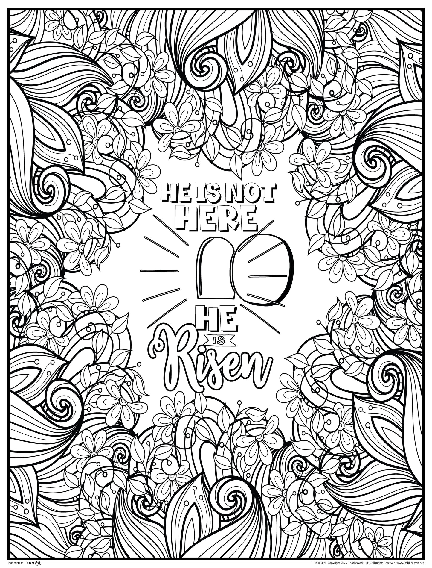 He Is Risen Flowers Personalized Giant Coloring Poster 46"x60"
